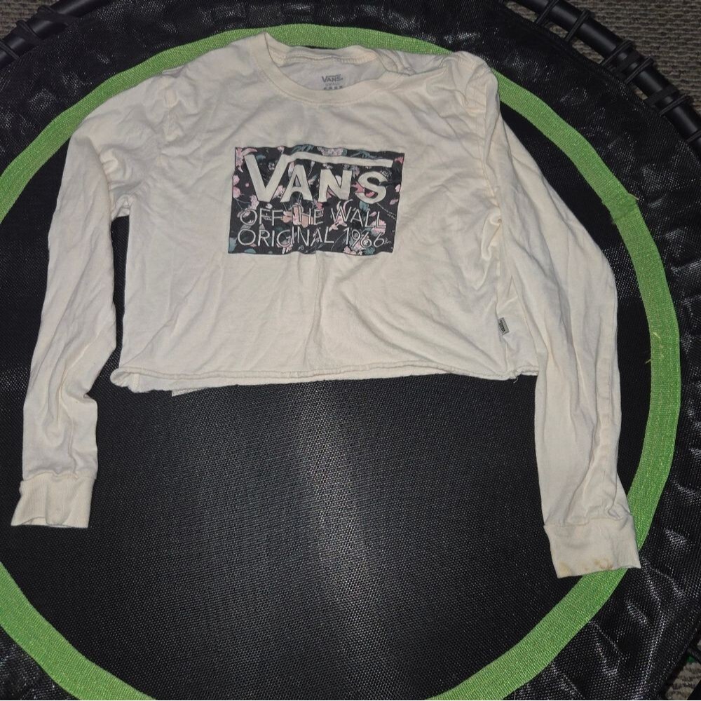 Vans Cream Long Sleeve Cutoff Tee